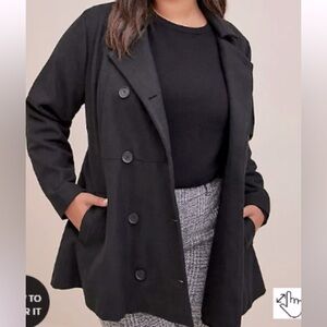 Torrid Wool Peplum Button Front Coat